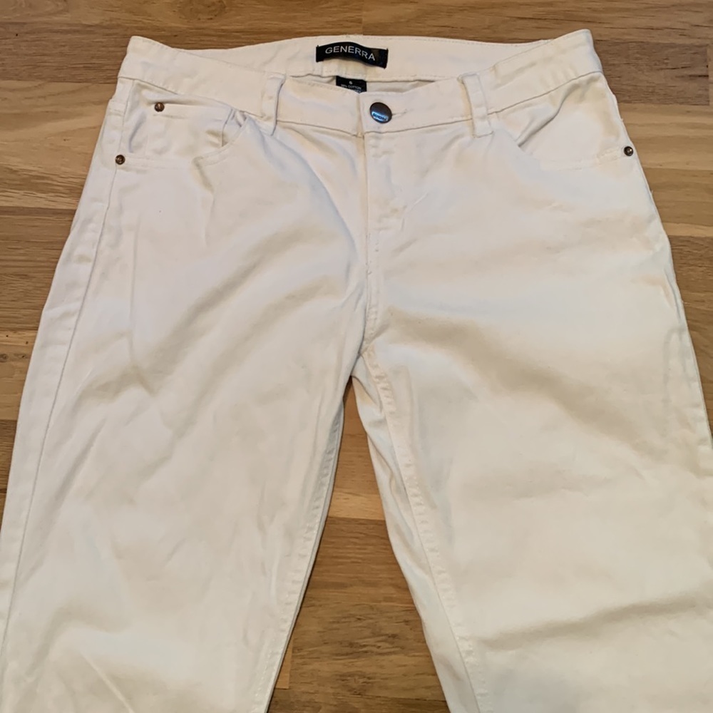 Generra Cuffed Capri White Jeans Pants Junior’s 5 - Picture 3 of 13